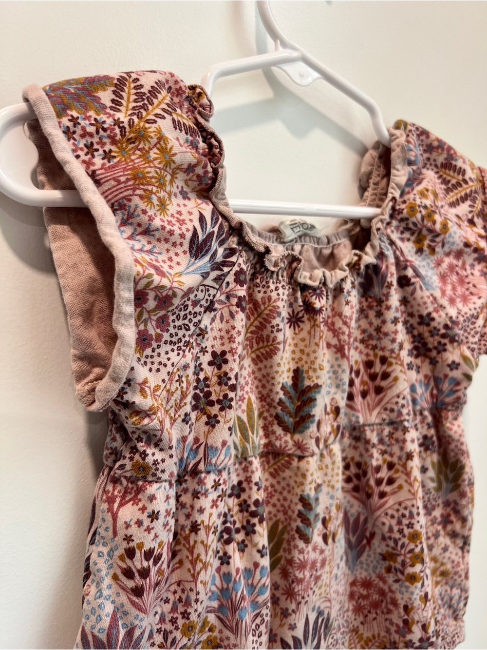 City Mouse Floral Flutter Sleeve Bubble Romper 9-12M